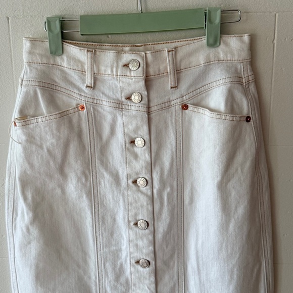Rails Broadway White Denim Midi Skirt - Picture 3 of 16
